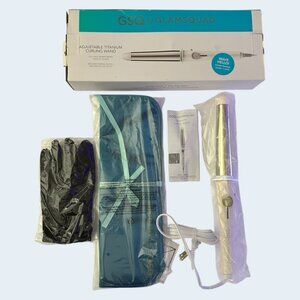 New in Box GSQ by Glamsquad Adjustable Titanium Curling Wand 1 1/4" - 1"